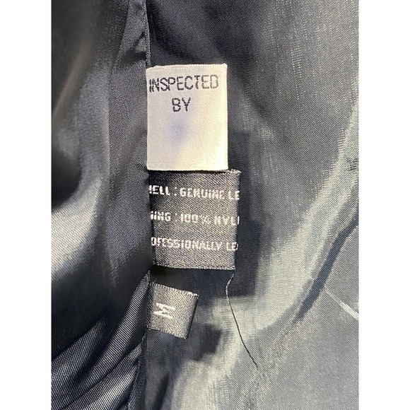 Winlit Black Genuine Leather Long Trench Coat Jacket 80s Classic Womens Medium - Picture 13 of 15